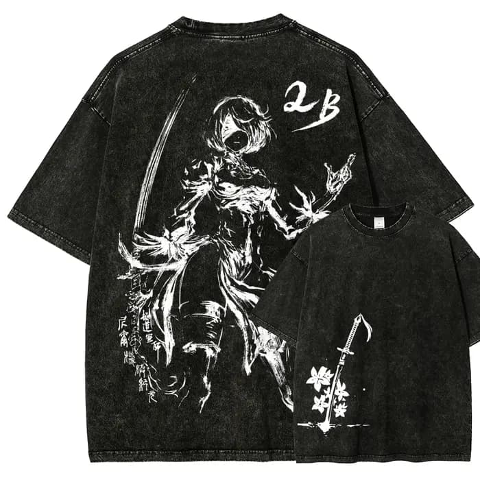 T-shirt délavé Nier Automata