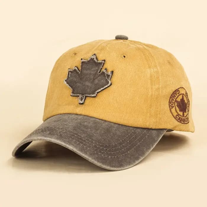 Casquette de baseball brodée multicolore avec feuille d'érable