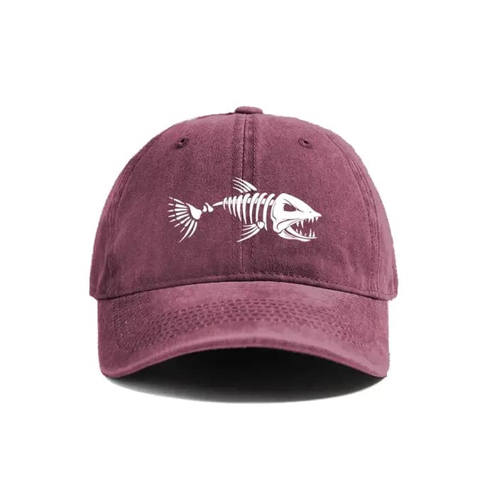Les casquettes de baseball imprimées en os de poisson et d'os