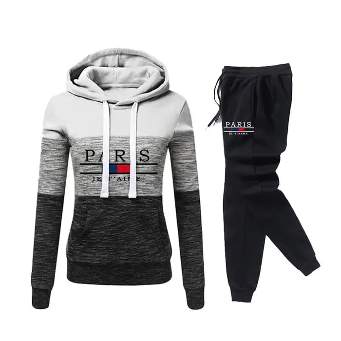 Parigi mode survêtement à capuche pour femmes automne hiver sport décontracté Jogging costume dames maison en plein air confortable tenues chaudes