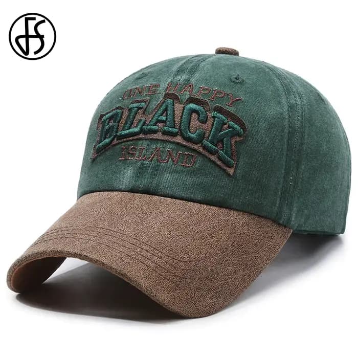 Casquette de baseball FS Green Brown Letter pour hommes