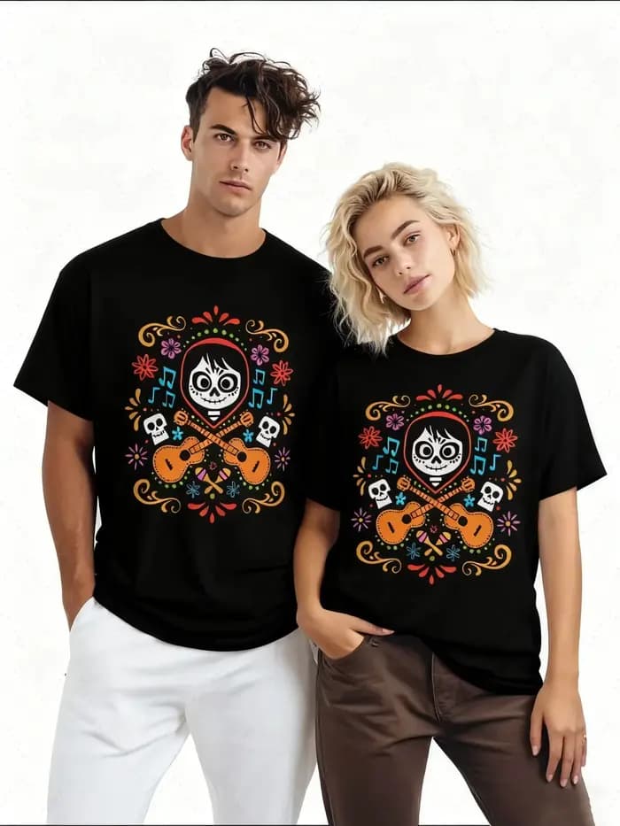 Haut d'ambiance Festive d'Halloween "Coco" Miguel Anime "Un Poco Loco" T-Shirt