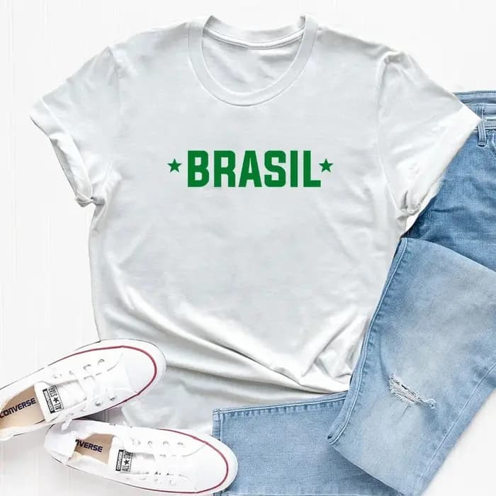 T-shirt à manches courtes en coton pour hommes et femmes, T-shirt brésilien, T-shirt imprimé lettre, s'il vous plaît, portugais, vêtements esthétiques Y