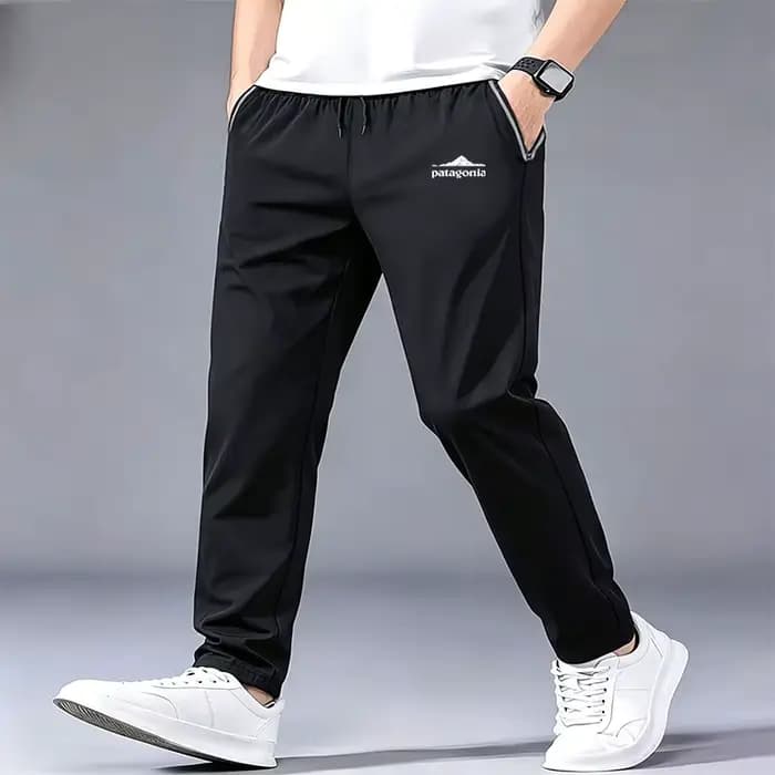 Pantalon de jogging pour hommes avec logo montagne imprimé, taille élastique avec cordon de serrage,