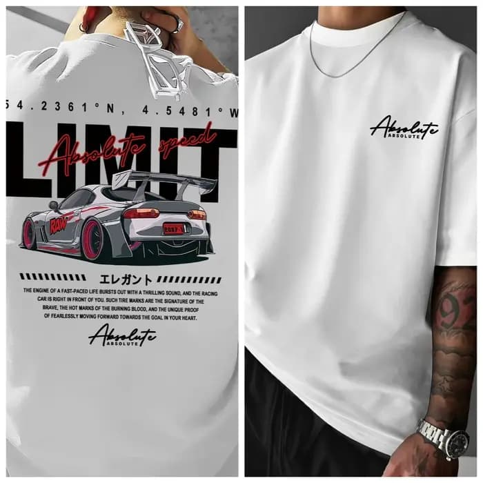 Nouveau T-shirt Homme Motif Voiture de Course Été 2026