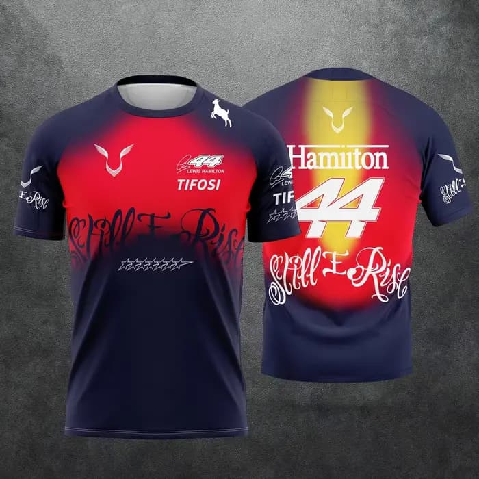 Lewis Hamilton pour hommes # 44 Still I Rise T-shirt de cyclisme à manches courtes en jersey graphique