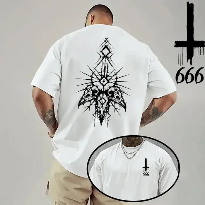 T-shirt gothique surdimensionné pour hommes