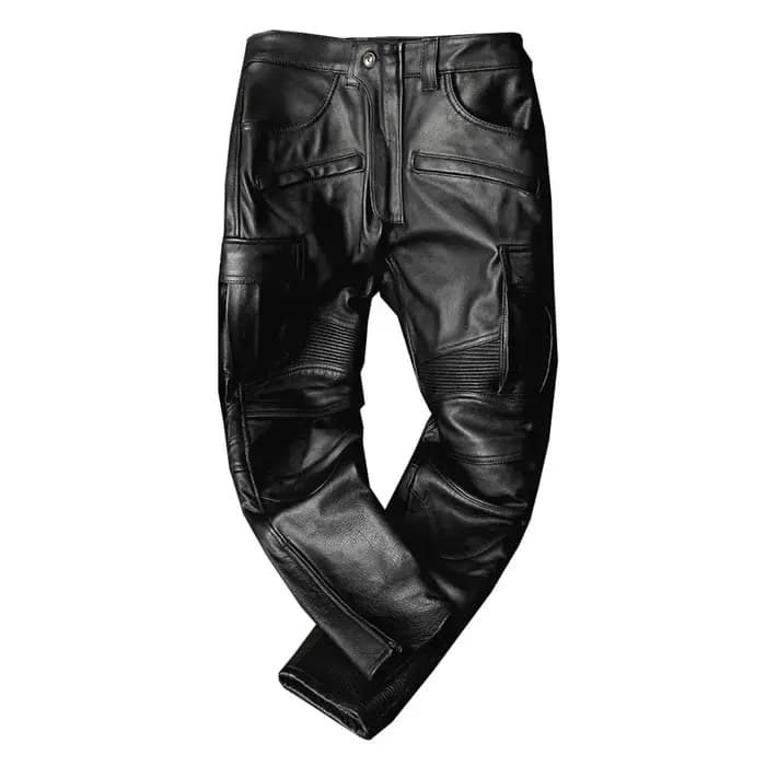 Mauroicardi printemps Cool noir Pu cuir Moto & Biker crayon pantalon hommes taille haute luxe hommes