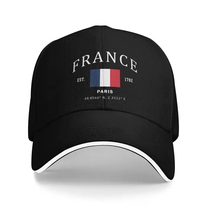 Casquette de baseball personnalisée style punk, drapeau français, Paris, pour femmes et hommes, régl
