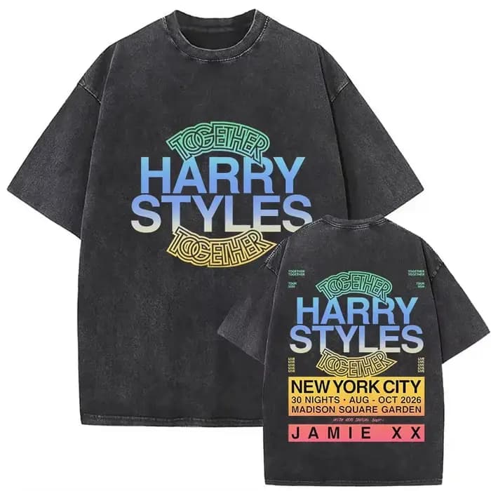 T-shirt vintage délavé Harry Styles Together Tour 2026 pour hommes et femmes
