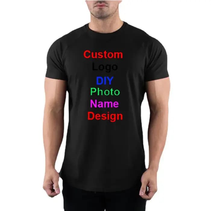 T-shirt à manches courtes en coton à col rond pour hommes