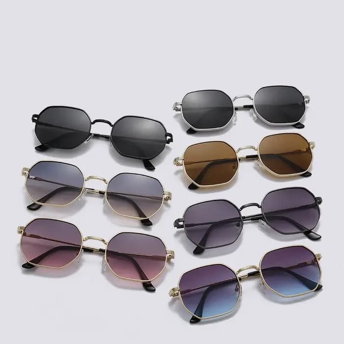 Lunettes de soleil carrées à monture métallique rétro pour hommes