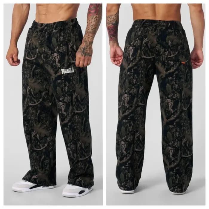 Pantalon de jogging tendance 2026 en coton éponge imprimé, coupe large, style hip-hop streetwear, co