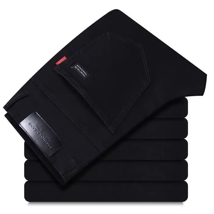 Printemps automne Vintage noir affaires jean hommes décontracté droit Stretch classique travail Deni