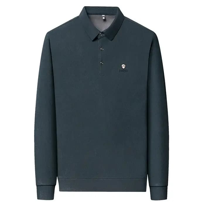 Polo imprimé de haute qualité pour homme, confortable, à manches longues, col à revers, nouvelle collection automne, couleur unie, T-shirt tendance, vêtements d'affaires pour homme