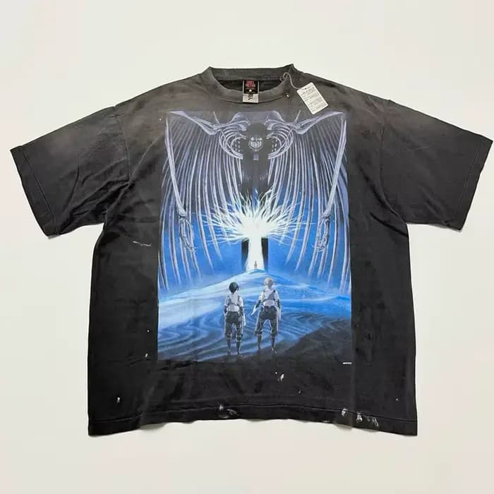 T-shirt Rétro Saint de Bonne Qualité pour Homme et Femme, Effet Délavé, Impression Vieillie, Manches Courtes, Coton Ample, Mode Streetwear, Nouveau
