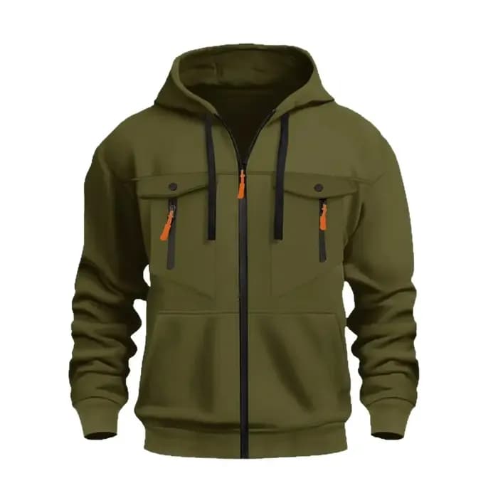 Sweat à capuche zippé décontracté pour homme 2026 – Style urbain tendance