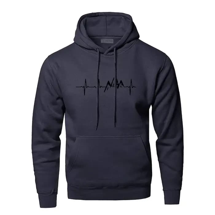 Montagne battement de coeur sweat à capuche hommes son rayon diagramme