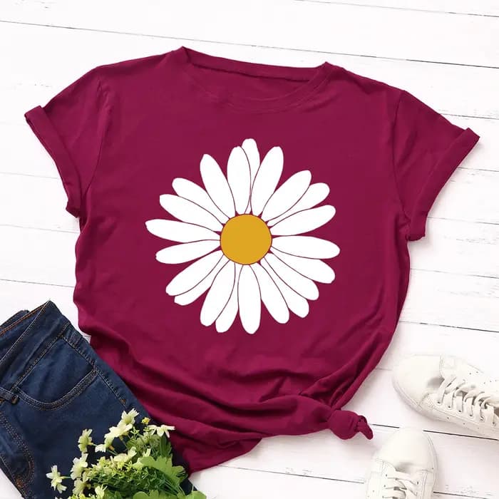 T-shirt à manches courtes pour femmes, 100% coton, graphique, été