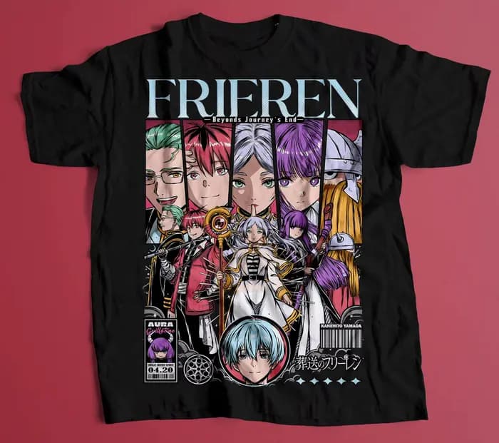 T-shirt Anime Frieren, T-shirt Vintage Frieren, Cadeau pour les fans, T-shirt en coton surdimensionn