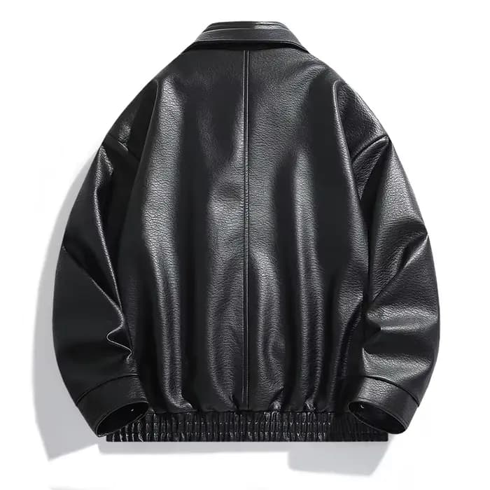 Veste en cuir décontractée pour hommes