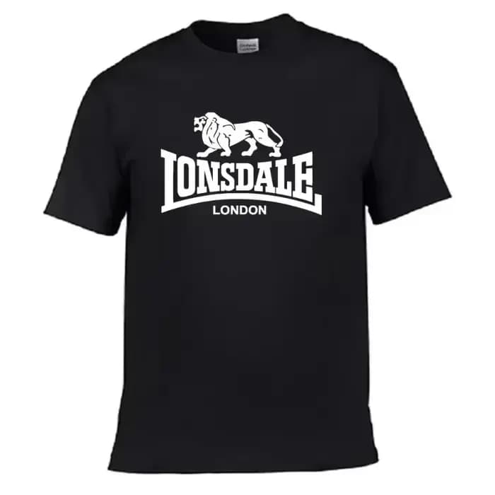 T-shirt à manches courtes pour homme avec imprimé Lion Lonsdale, style streetwear ample et confortab