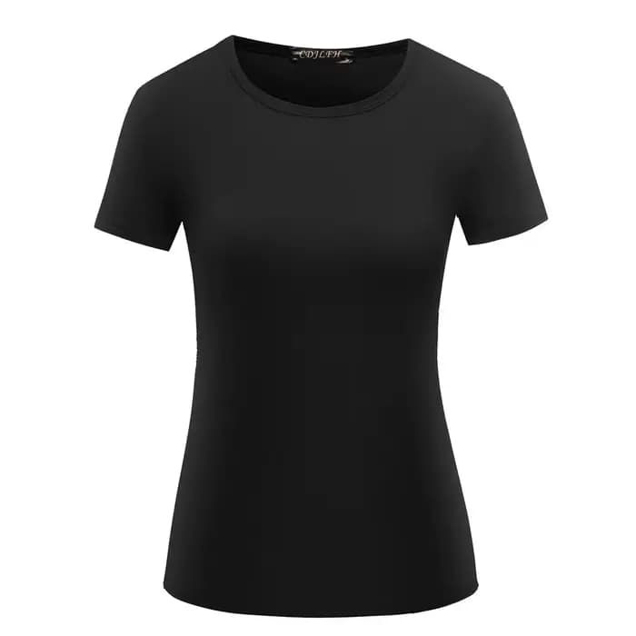 Femmes manches courtes T-shirt chemise à bascule col rond