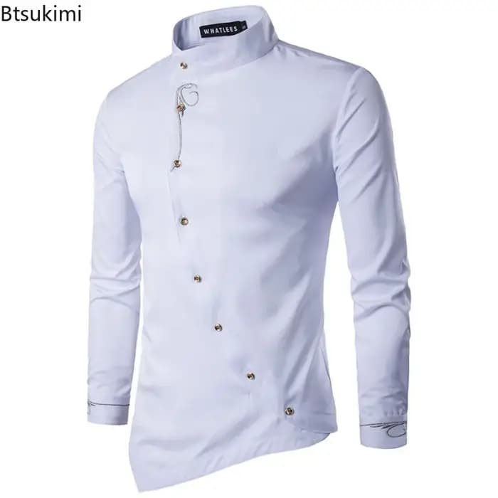 Chemise habillée homme 2026 à boutons obliques