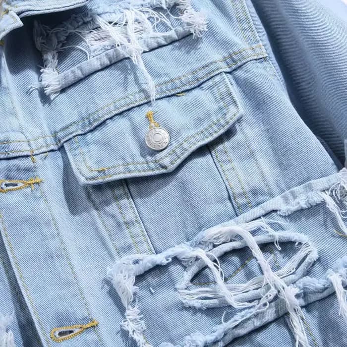 Veste en jean déchirée pour hommes