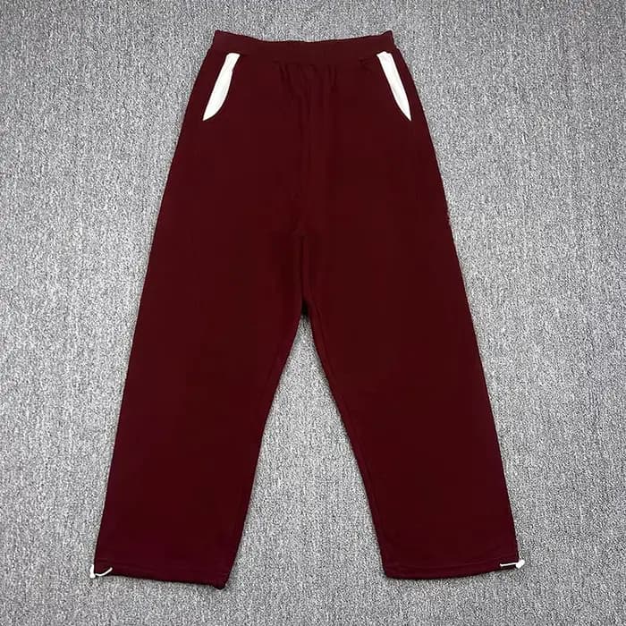 Sweat à capuche unisexe décontracté 100 % coton rouge bordeaux patchwork avec broderie logo classiqu