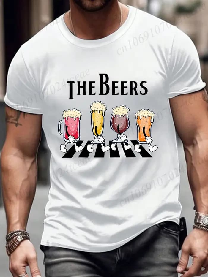 T-shirt à manches courtes pour hommes amoureux de la bière t-shirts mode haut d'été décontracté