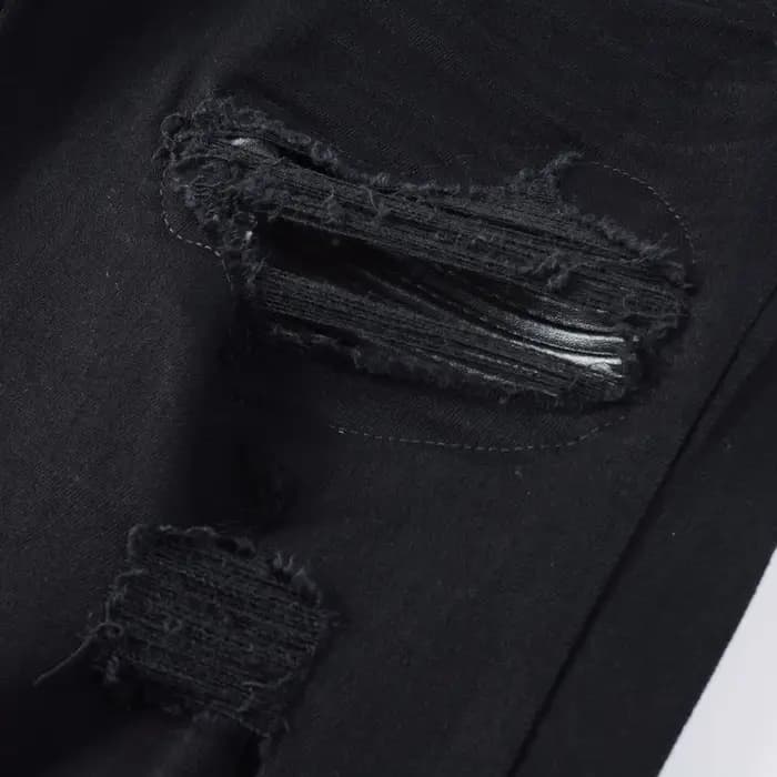 Y2Kfashion nouveau jean de haute qualité avec patchs rouges plissés, coupe slim élastique, jean bleu