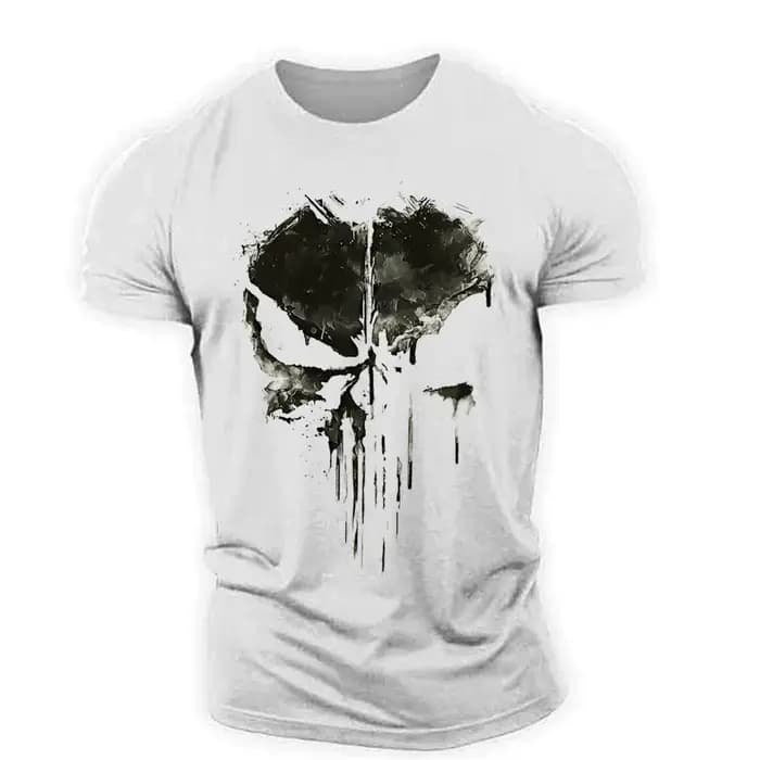 T-shirt Homme Imprimé Crâne 3D Style Streetwear Extensible Léger Respirant Coupe Ample Tendance 2023