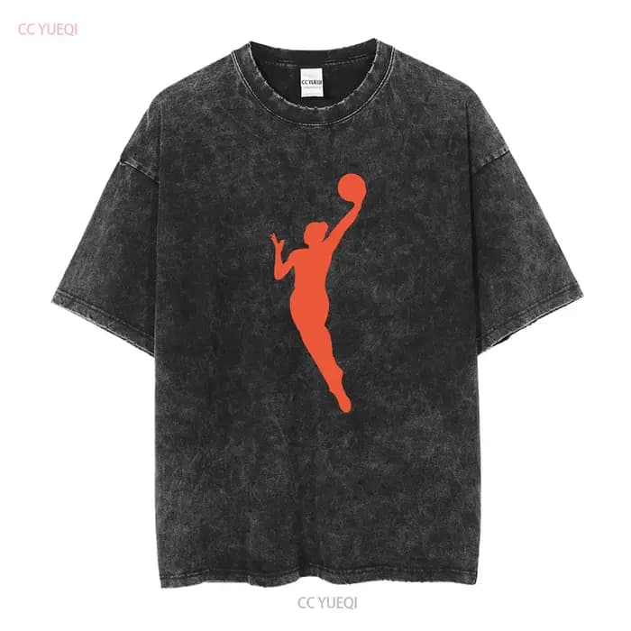 T-shirt en coton épais WNBA joueur orange seulement vintage lavé légèrement doux vêtements de créateur de mode homme unisexe polyvalent