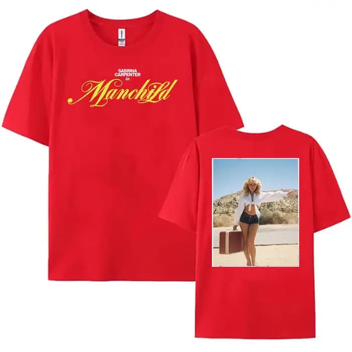 Sabrina charpentier Manchild imprimé T-shirt 2025 mode chanteur graphique t-shirts à manches courtes unisexe Streetwear été femme chemise