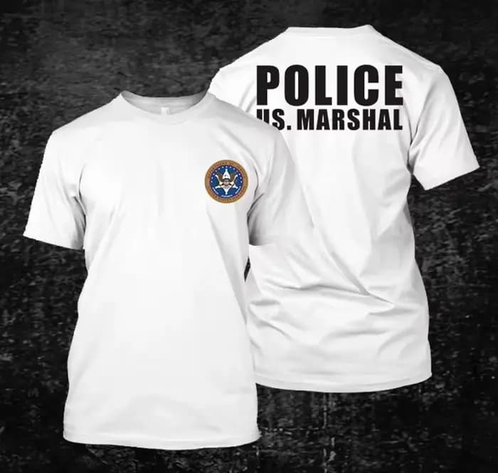 T-shirt en coton imprimé pour hommes et garçons, style uniforme des Marshals américains 2026, mode s