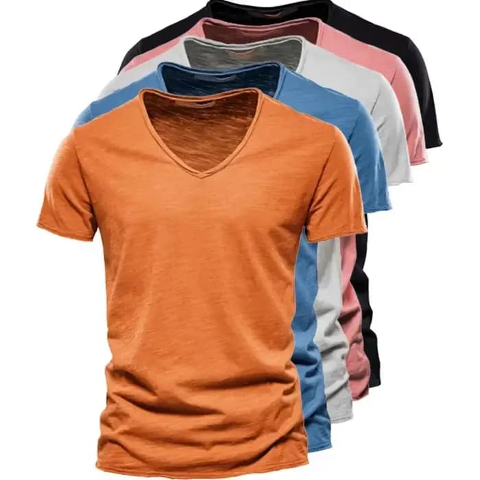 100% coton hommes T-shirt décontracté doux Fitness été mince T-shirts