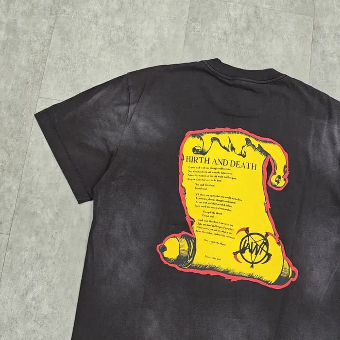 Yao mode Saint de Michael 25SS Vintage décontracté ample rétro graphiques imprimé t-shirt couverture en coton