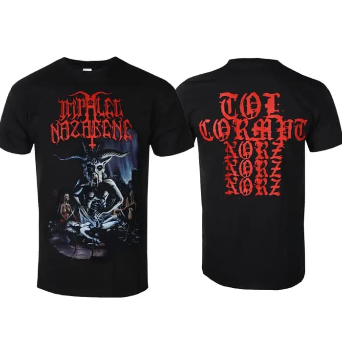 T-shirt en coton imprimé Impaled Nazarene Tol Cormpt Norz Norz Norz Perkele, unisexe, style sportif