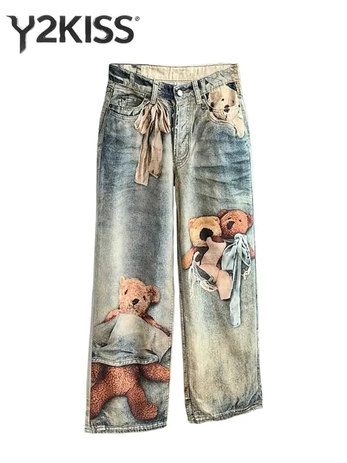 Jean Baggy imprimé pour femmes