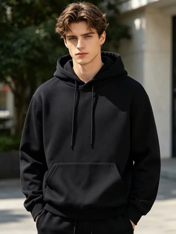 Sweat-shirt à capuche imprimé épineux pour hommes