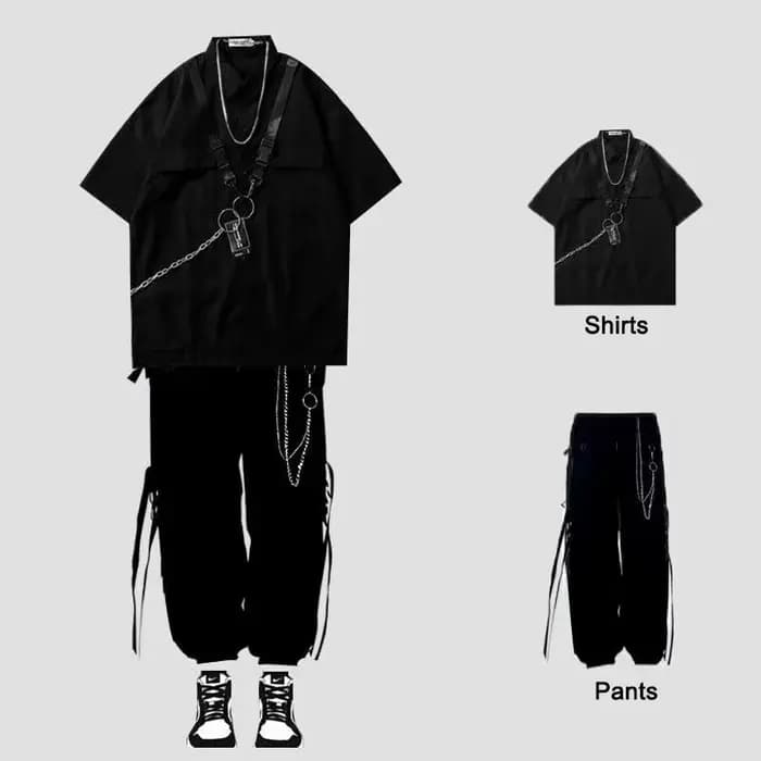 FlaNS Techwear-Chemise à Manches Courtes pour Homme