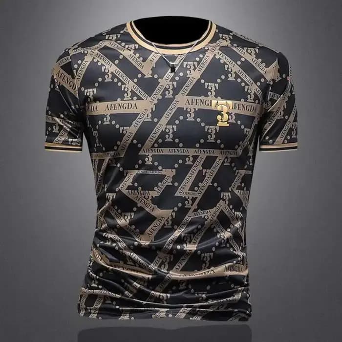 Mode européenne lettre imprimer hommes T-shirt 2025 été tendance col rond haut