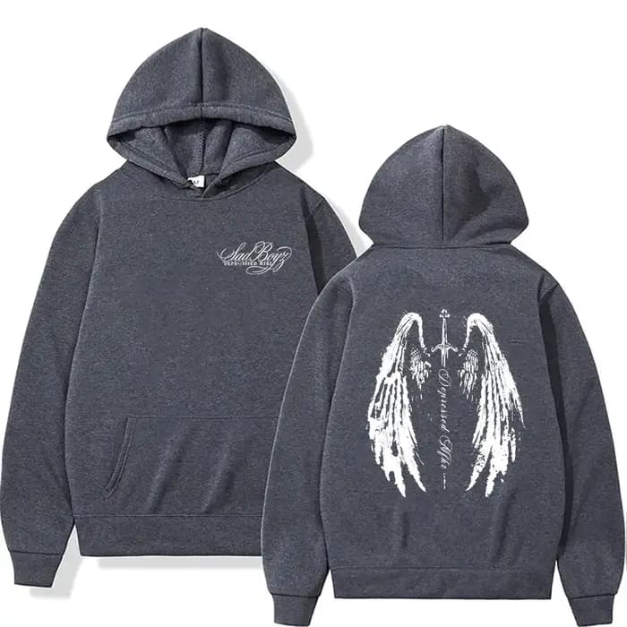 Vente flash - Sweat à capuche Rapper Junior H Sad Boyz pour homme et femme