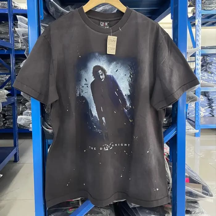 Été Vintage Saint 25SS haute qualité personnage de film imprimé t-shirt style décontracté rue ample coton lavé surdimensionné manches courtes