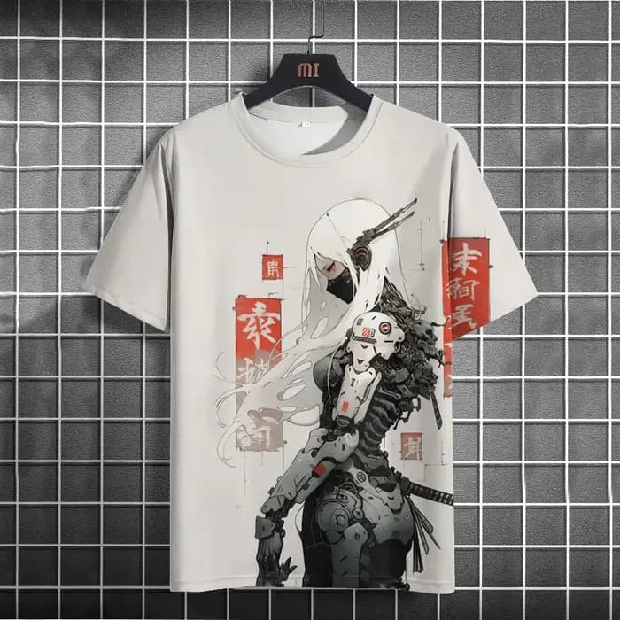 T-Shirt Japonais à Manches Courtes pour Homme, Vêtement d'Extérieur avec Impression Graphique Rick M