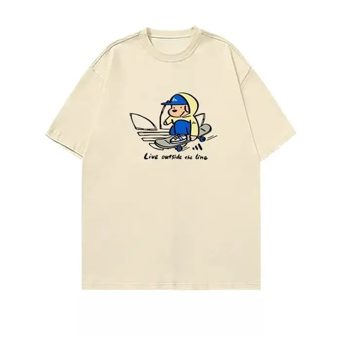 T-shirt à manches courtes avec illustration de skateboard pour jeunes, pour hommes et femmes, un hau