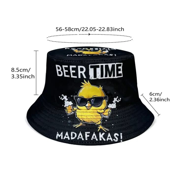 Cool Duck'Beer Time' Chapeau de pêcheur graphique 3D