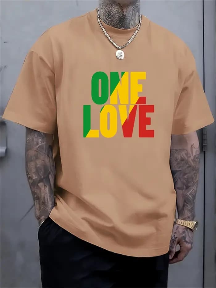 Un amour lettres T-shirts pour hommes mode tendance Streetwear 3D imprimé à manches courtes