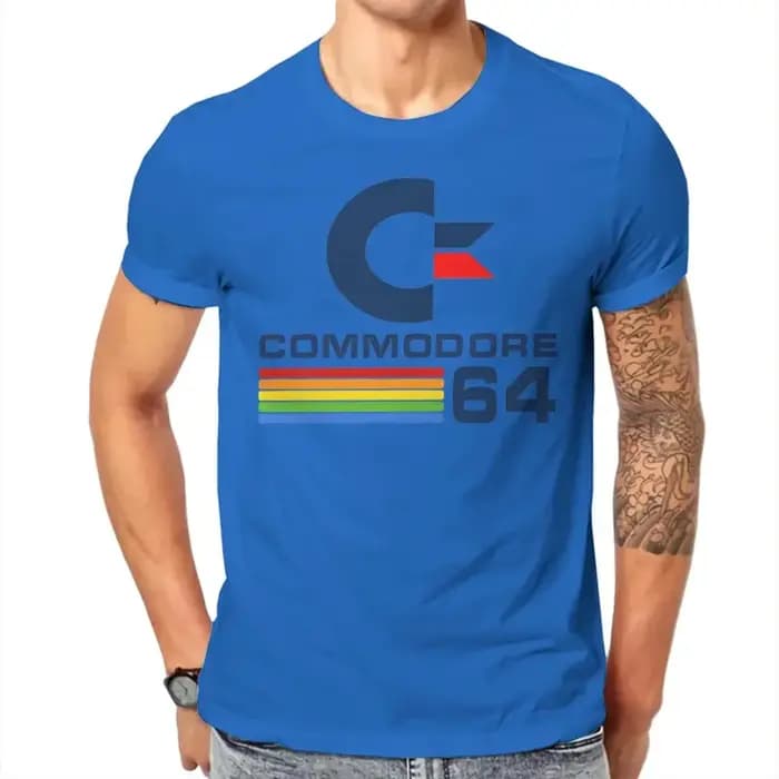 Commodore 64 T-shirt pour hommes, vêtements d'été T-shirt à col rond en polyester